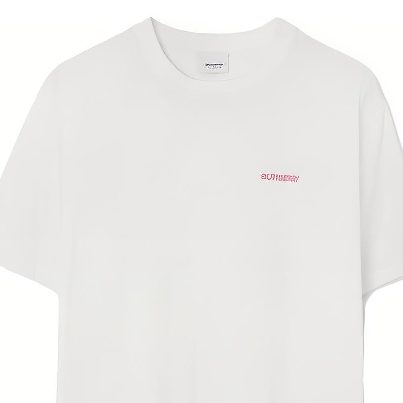 Burberry  White T-Shirt with Oak Leaf Logo and Letter Print. 80715961 圖 6