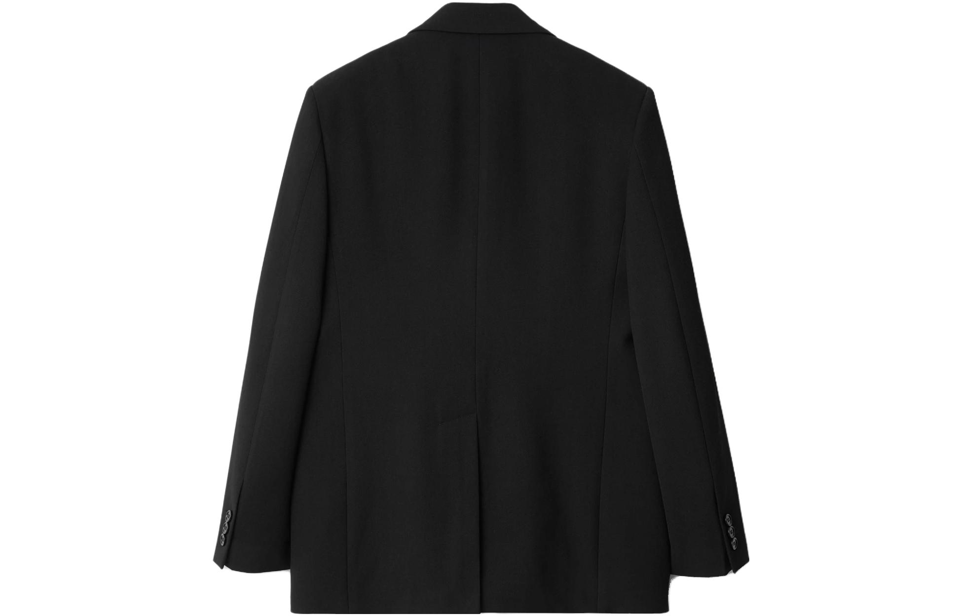 Burberry  Wool Blend Tailored V-Neck Jacket in Black. 80764961 圖 3