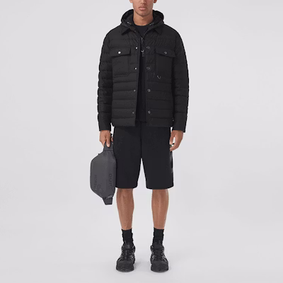 Burberry Jaket Down Kerah Wol dengan Trim Katun - Hitam 80469741 Lookbook Burberry Jaket Down Kerah Wol dengan Trim Katun - Hitam 80469741