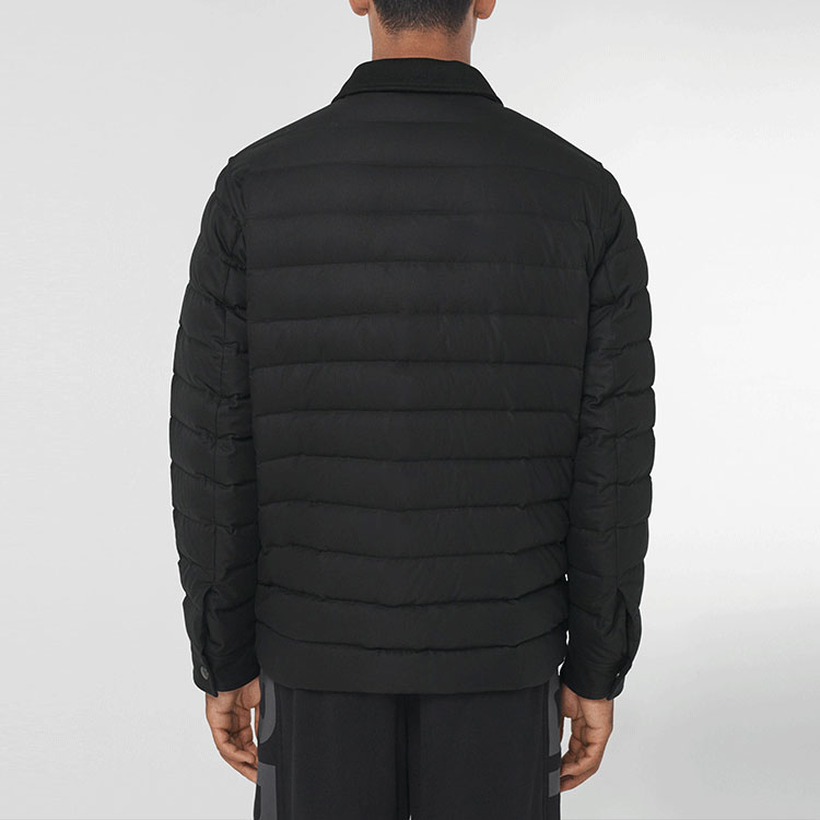 Burberry  Wool Collar Down Jacket with Cotton Trim - Black 80469741 圖 4