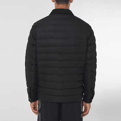 Burberry Jaket Down Kerah Wol dengan Trim Katun - Hitam 80469741 Shop Burberry Jaket Down Kerah Wol dengan Trim Katun - Hitam 80469741