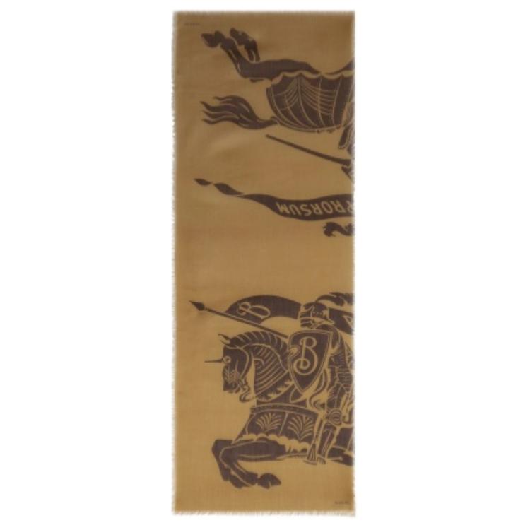 Burberry  Wool Knit Scarf with Printed Design in Brown. 80990951 圖 2