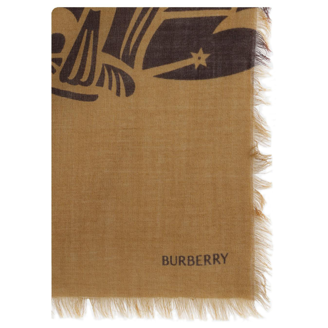 Burberry  Wool Knit Scarf with Printed Design in Brown. 80990951 圖 3
