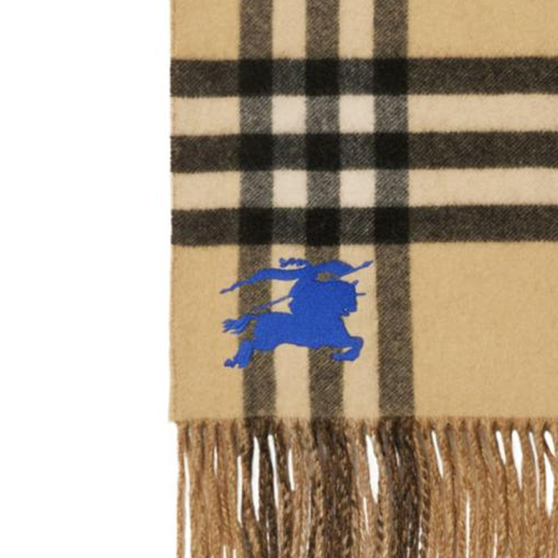 Lookbook Burberry  Yellow Cashmere Logo Embroidered Scarf. 80947101