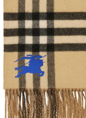 Burberry Yellow Cashmere Logo Embroidered Scarf. 80947101 Lookbook Burberry Yellow Cashmere Logo Embroidered Scarf. 80947101