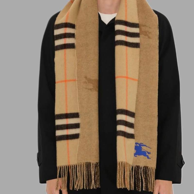 Purchase Burberry  Yellow Cashmere Logo Embroidered Scarf. 80947101