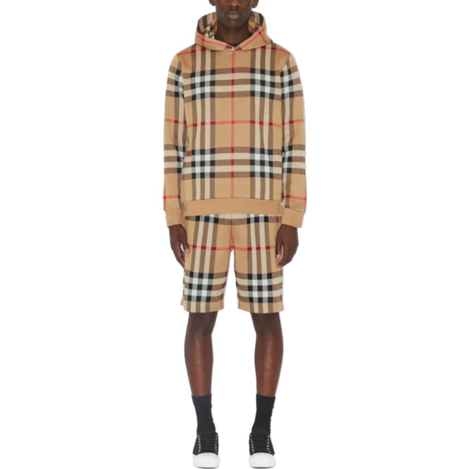 Lookbook 博柏利黄色格纹宽松版长袖连帽棉质卫衣. 80726621