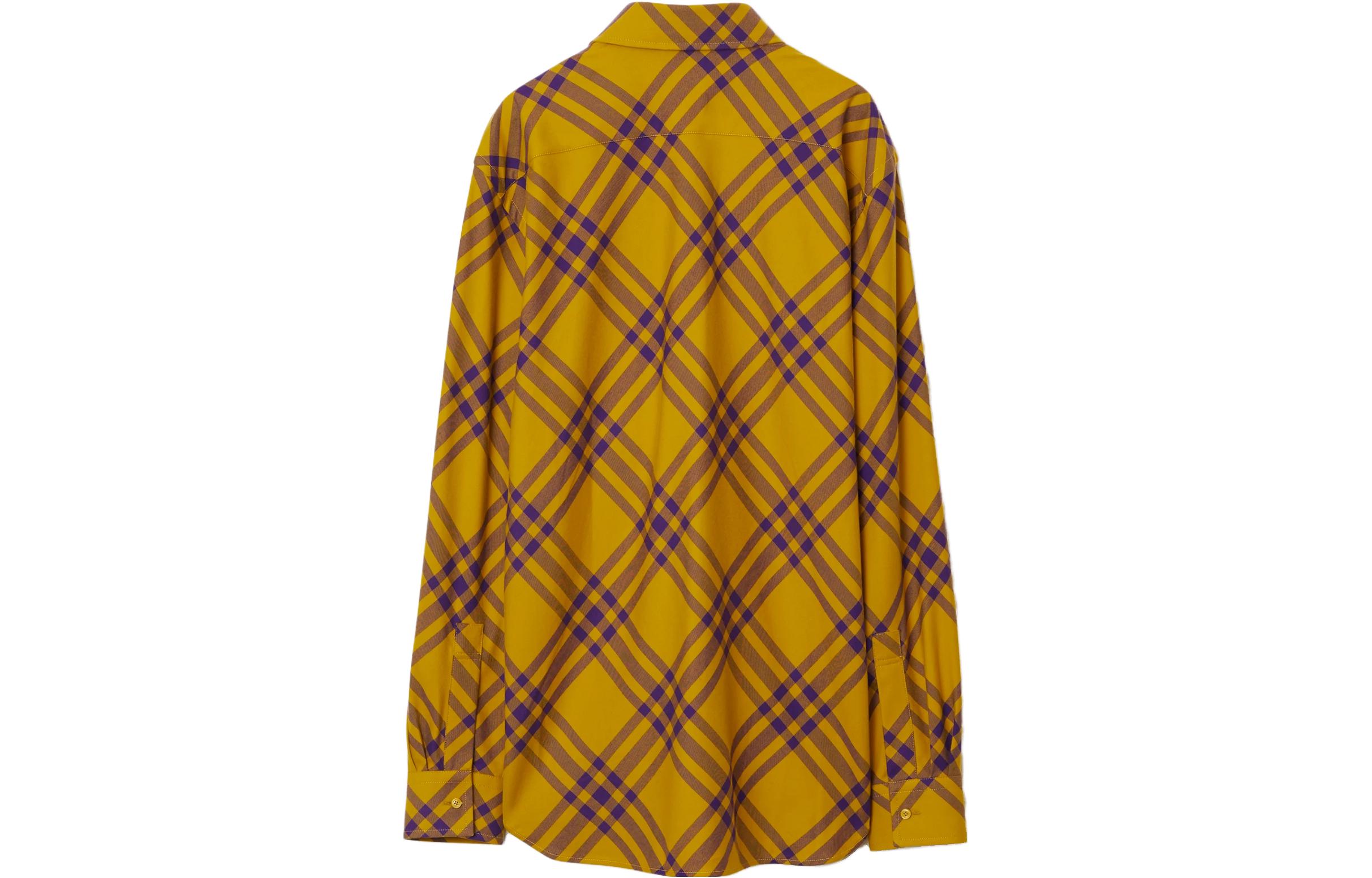 Lookbook Burberry  Yellow Check Single-Breasted Long-Sleeve Shirt. 80791631