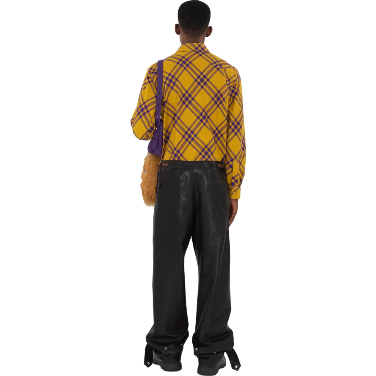 Purchase Burberry  Yellow Check Single-Breasted Long-Sleeve Shirt. 80791631