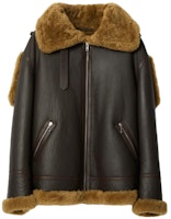 Burberry Zip-Up Leather Jacket with Fleece Collar in Dark Brown. 80771861 Burberry Zip-Up Leather Jacket with Fleece Collar in Dark Brown. 80771861