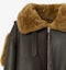 Details for Burberry Zip-Up Leather Jacket with Fleece Collar in Dark Brown. 80771861