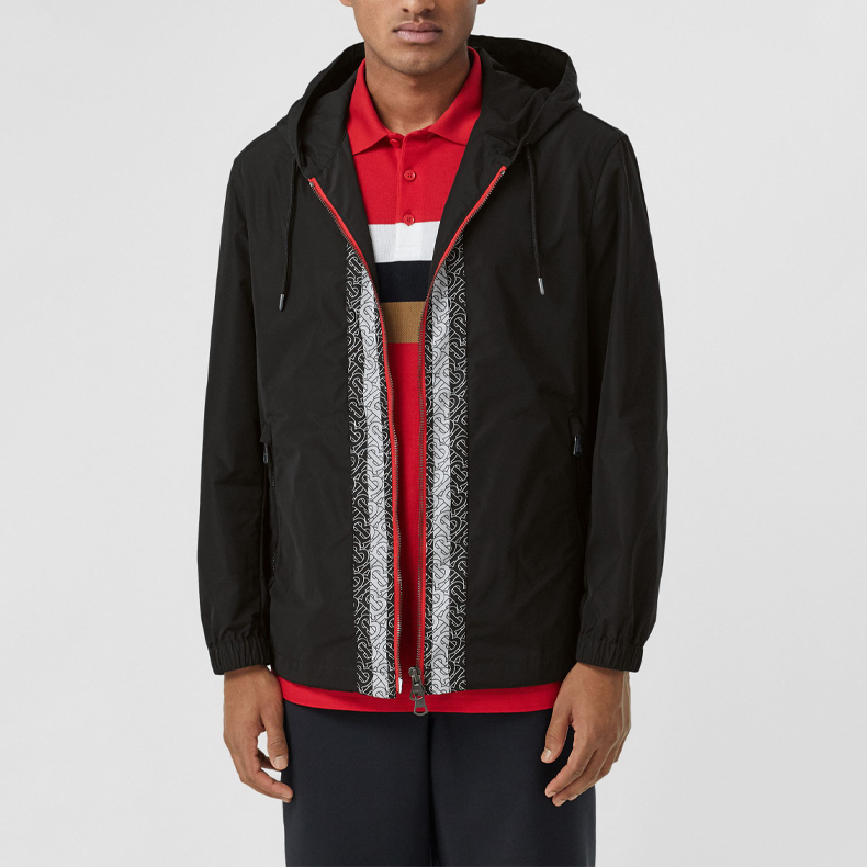 Burberry Aging Print Zip-Up Hoodie Jacket - Black 8027683 圖 4