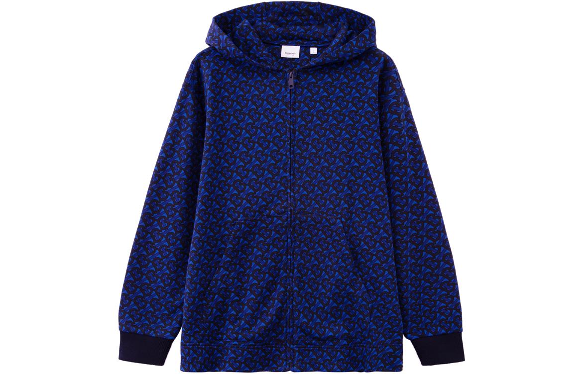 Order Sudadera con Capucha Azul Unisex Burberry Logo Integral Cremallera Casual. 80488991