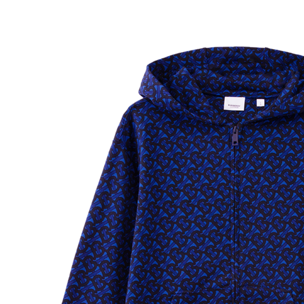 Purchase Sudadera con Capucha Azul Unisex Burberry Logo Integral Cremallera Casual. 80488991