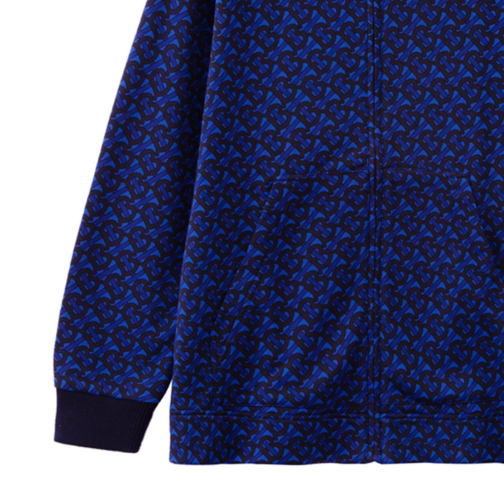 Details for Sudadera con Capucha Azul Unisex Burberry Logo Integral Cremallera Casual. 80488991