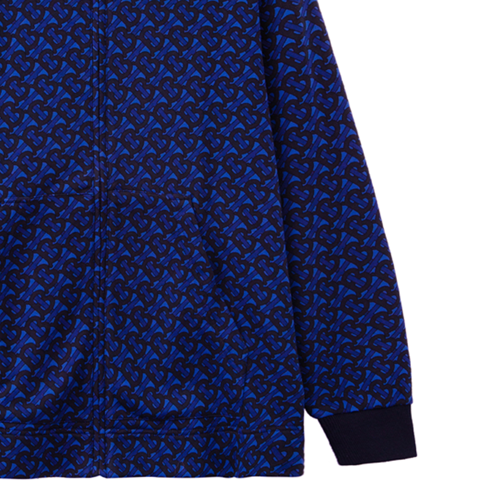 Sizing Sudadera con Capucha Azul Unisex Burberry Logo Integral Cremallera Casual. 80488991