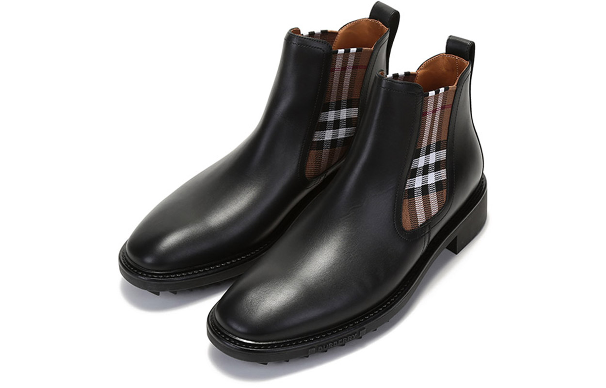 Lookbook 버버리 체크 발목 부츠 (검정/갈색) 80452441