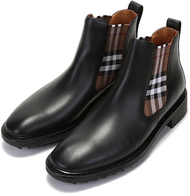 Burberry Check-Panel Chelsea Ankle Boot 'Black Brown' 80452441 Lookbook Burberry Check-Panel Chelsea Ankle Boot 'Black Brown' 80452441