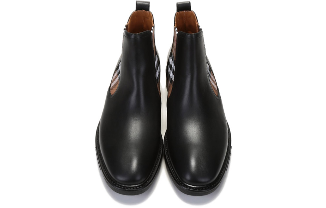 Shop 버버리 체크 발목 부츠 (검정/갈색) 80452441