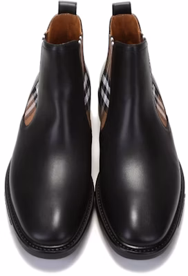 Burberry Check-Panel Chelsea Ankle Boot 'Black Brown' 80452441 Shop Burberry Check-Panel Chelsea Ankle Boot 'Black Brown' 80452441