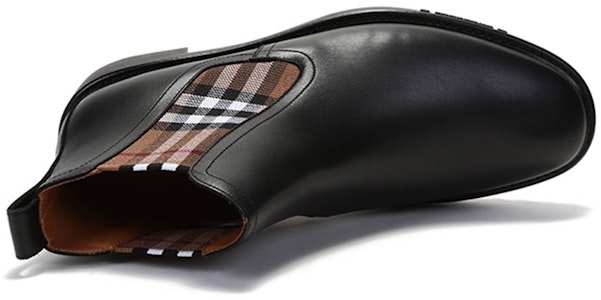 バーバリー チェックアンクルブーツ (黒/茶) 80452441 Purchase バーバリー チェックアンクルブーツ (黒/茶) 80452441