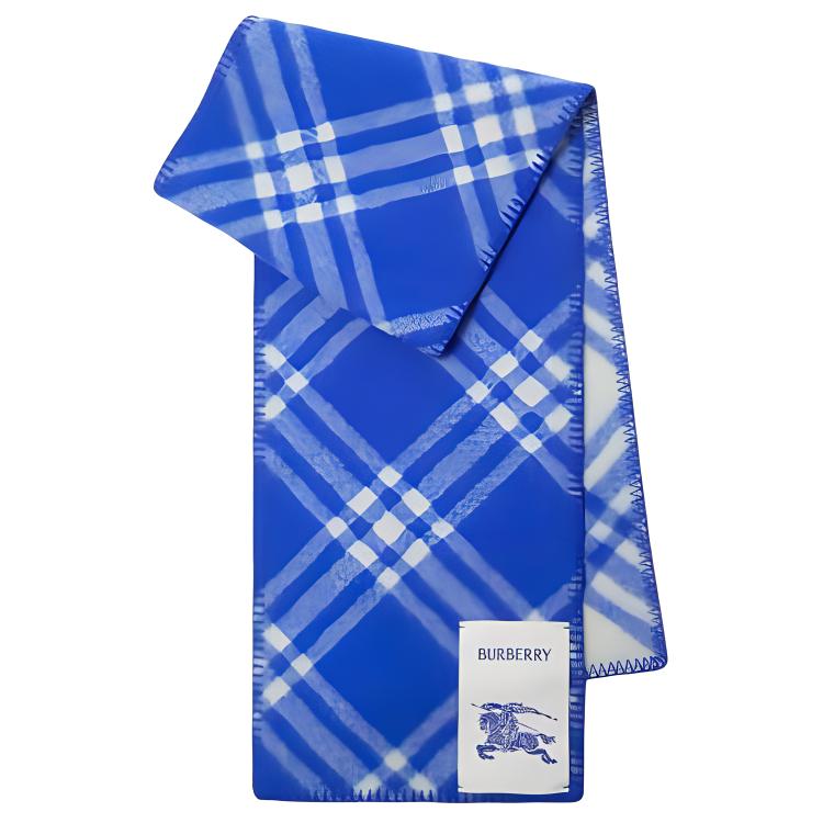 Burberry Alphabet Logo Wool Scarf Unisex Couple Style Blue 80796031