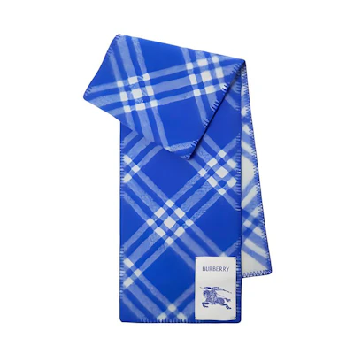 Burberry Alphabet Logo Wool Scarf Unisex Couple Style Blue 80796031