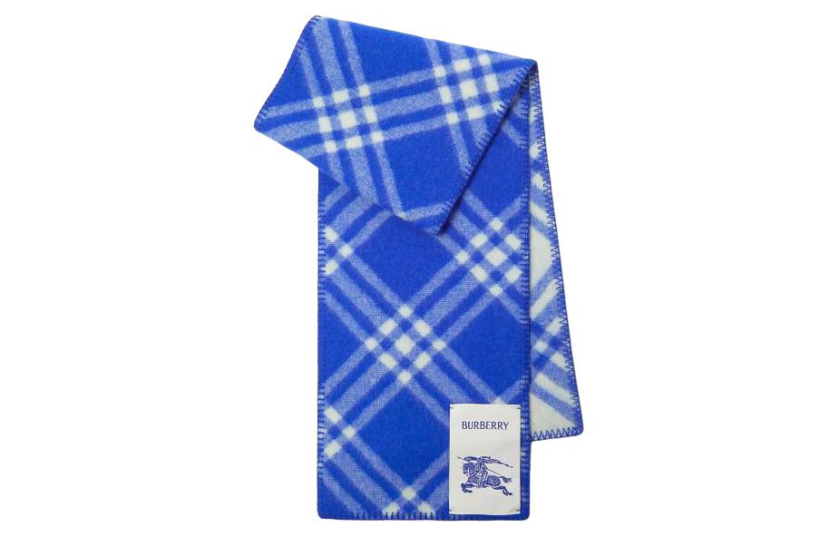 Order Burberry 字母Logo羊毛圍巾 男女款情侶款 藍色 80796031