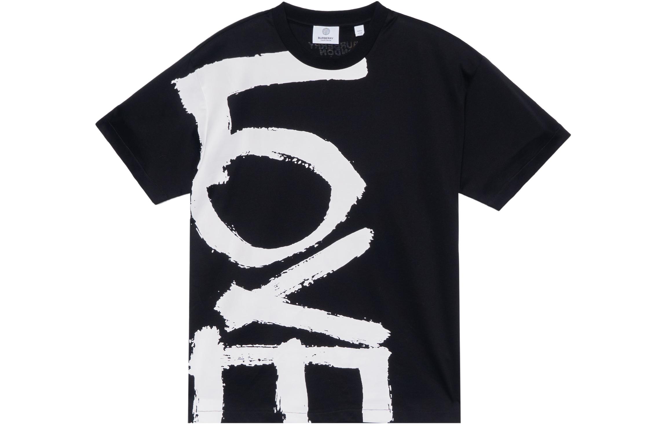 Burberry Alphabet Print Loose-Fit Black T-Shirt 80375801