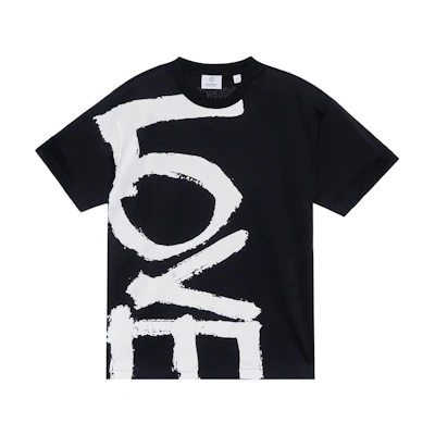 Burberry Alphabet Print Loose-Fit Black T-Shirt 80375801