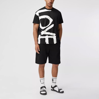 Burberry Alphabet Print Loose-Fit Black T-Shirt 80375801 Shop Burberry Alphabet Print Loose-Fit Black T-Shirt 80375801