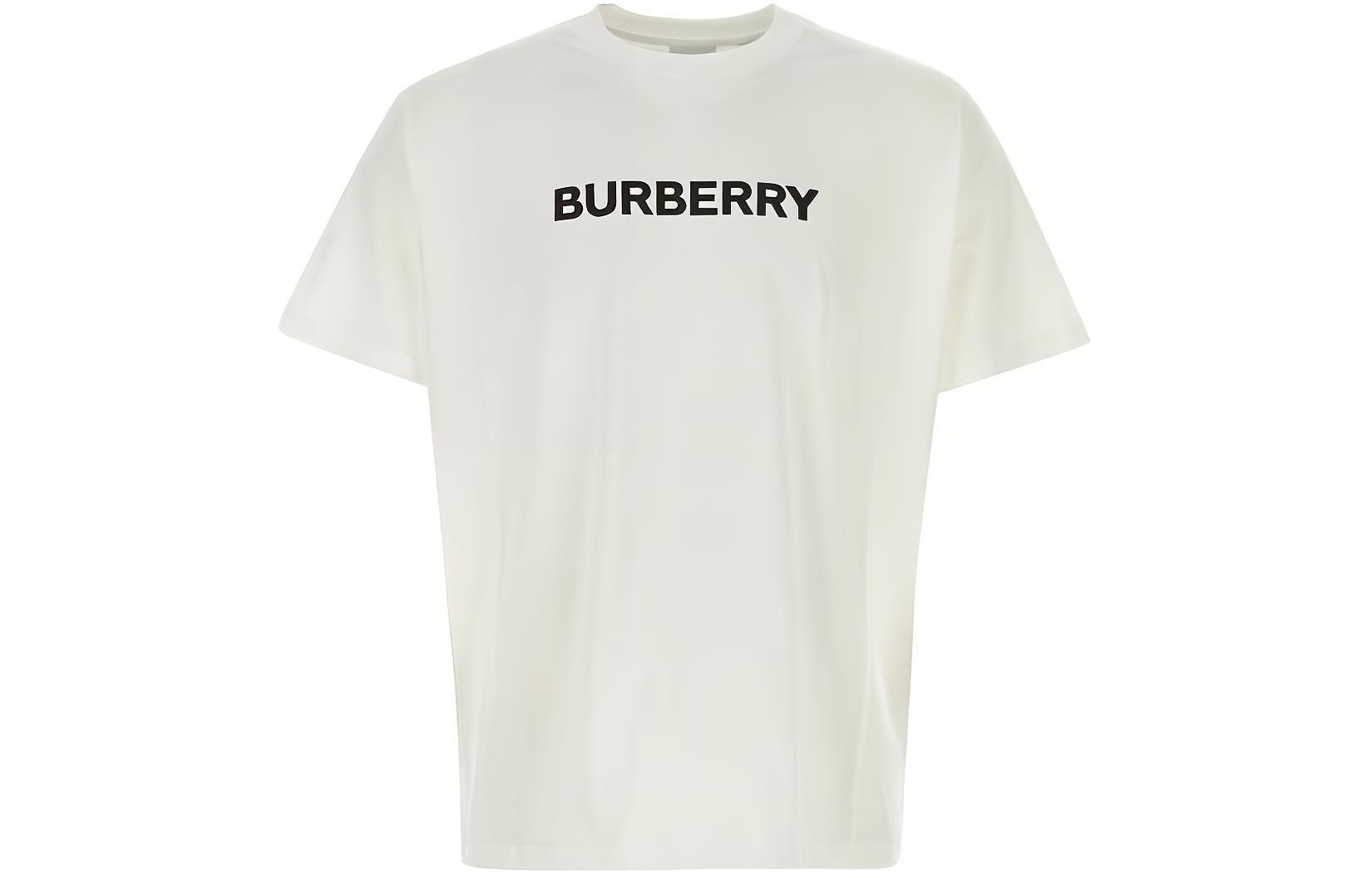 Buy Burberry Alphabet Print White Hoodie Short Sleeve T-Shirt for Men 80842341