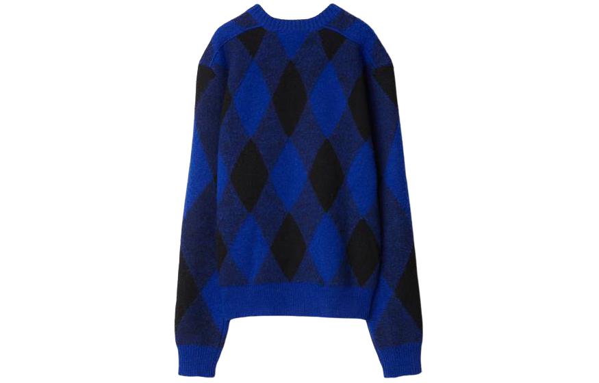 Lookbook Burberry Argyle Wool Sweater Biru Colorblock Crewneck Knit Pullover 80787501