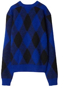 Burberry 藍色菱格羊毛拼接圓領針織毛衣 80787501 Lookbook Burberry 藍色菱格羊毛拼接圓領針織毛衣 80787501