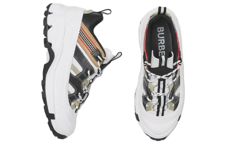 Burberry Arthur 'Iconic Stripe Detail Leather Sneaker White Brown' 圖 3