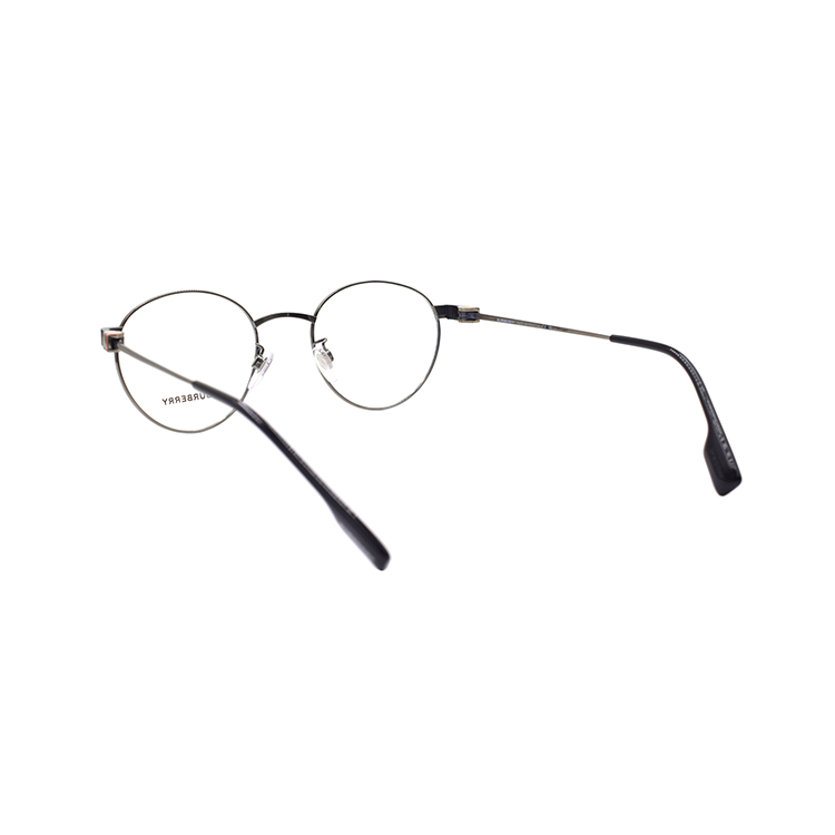 Shop BURBERRY B. ICON 金屬圓框光學眼鏡 1384TD 槍色 男士款 B1384-T-D-1003