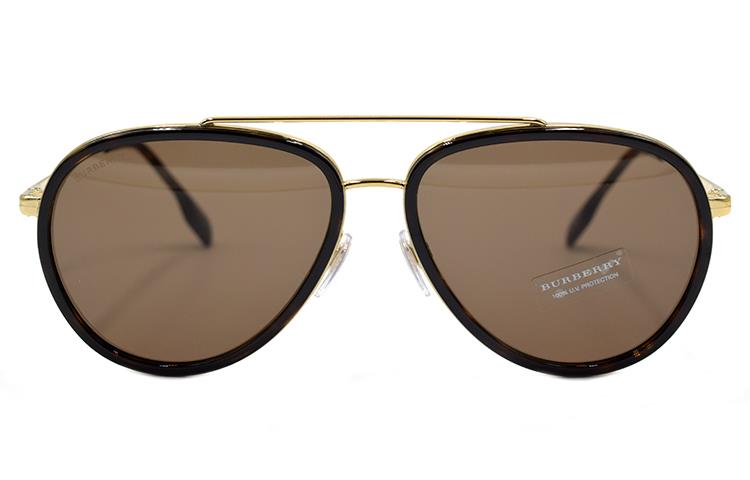 BURBERRY B. STRIPE Aviator Sunglasses 3125 for Men B3125-1017/73-59