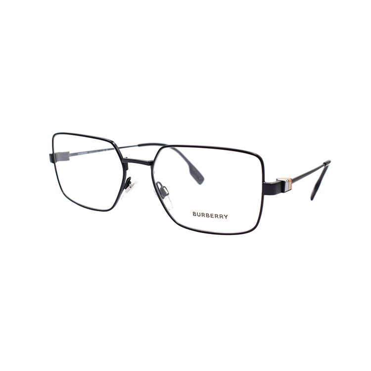 BURBERRY B.Icon Metal Rectangular Optical Glasses 1380 Black for Men. B1380-1007