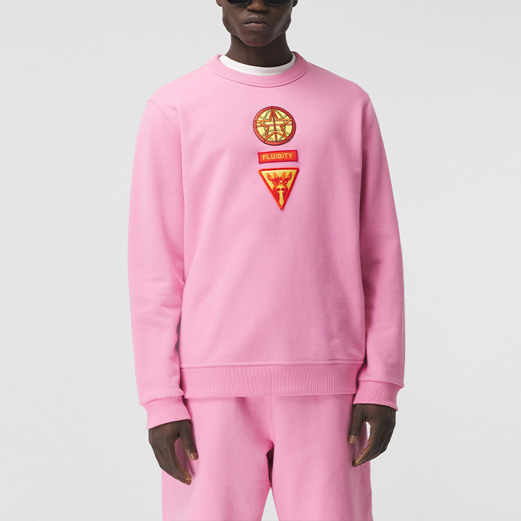 Burberry Badge Appliqué Cotton Sweatshirt Men’s Bubblegum Pink Back to School. 80412991 圖 3
