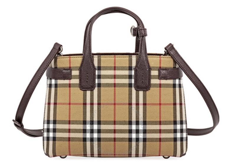 Order Bolso Pequeño Burberry Banner de Cuero en Color Granate Oscuro