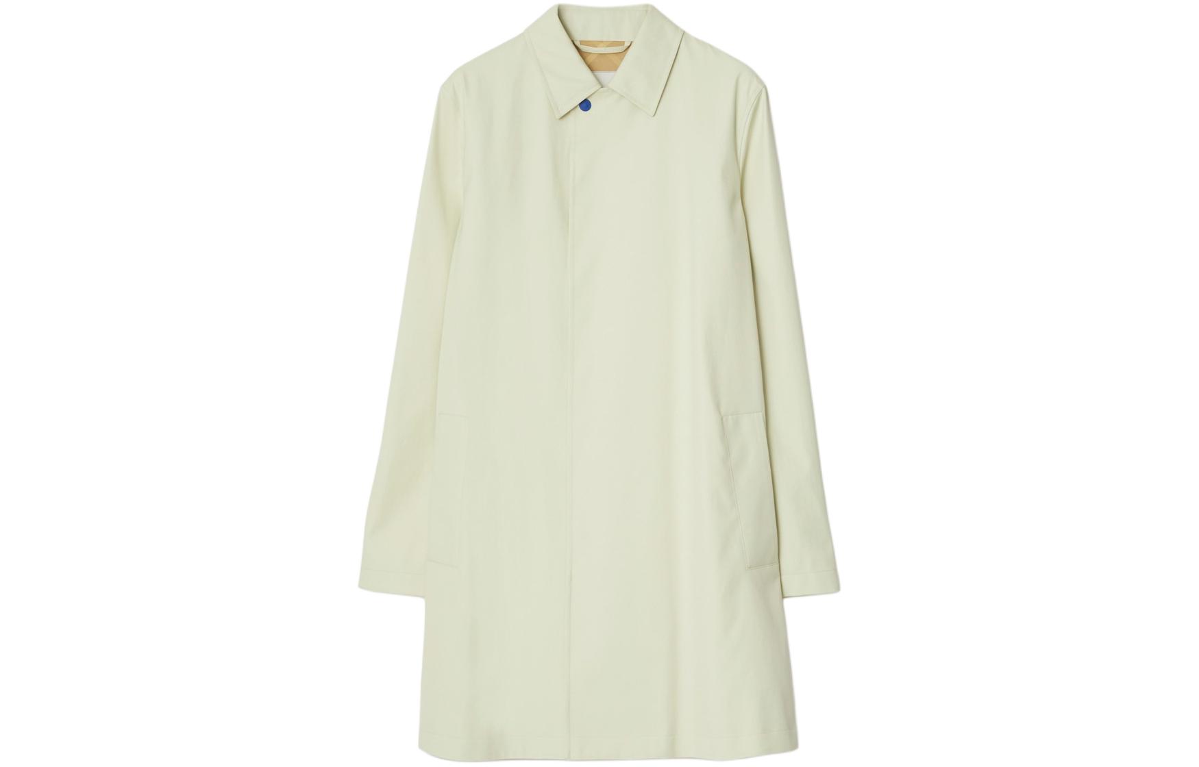 Burberry Beige Button-Up Mid-Length Jacket with Turn-Down Collar 80845081