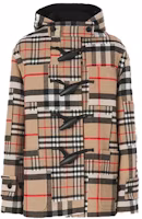Order Burberry 米色經典格紋連帽短外套 80440611