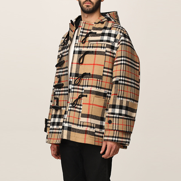 Details for Burberry Kot Pendek Berhud Corak Kotak Beige 80440611