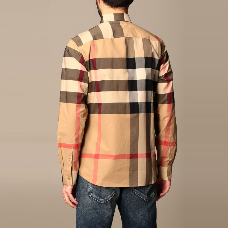 Burberry Beige Checkered Long-Sleeve Shirt Spring Summer Casual Top. 8010213 圖 6