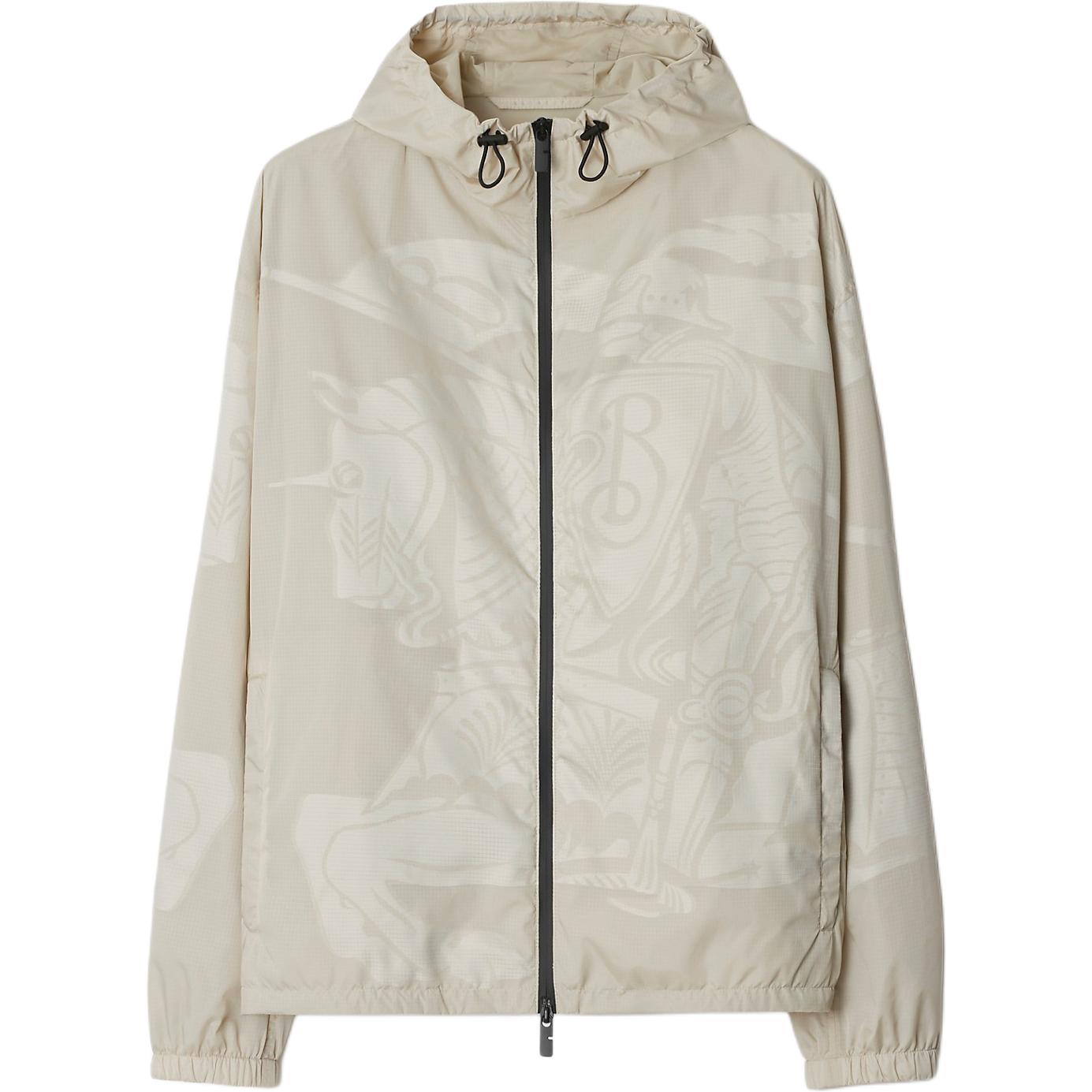 Burberry Beige Hooded Zip-Up Long Sleeve Jacket 80954591