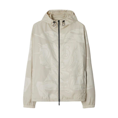 Burberry Beige Hooded Zip-Up Long Sleeve Jacket 80954591
