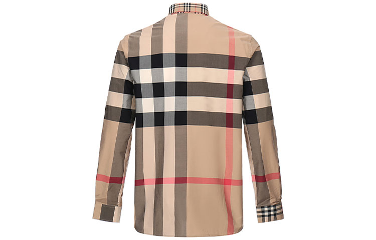 Lookbook バーバリー ベージュ パッチワーク チェック 長袖 シャツ 80237871