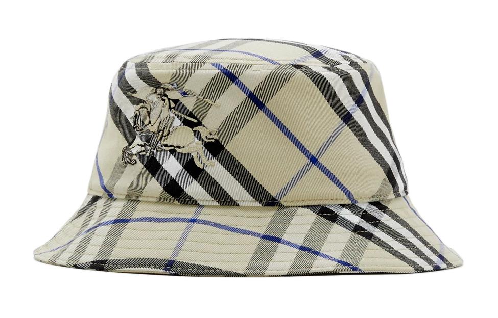 Order Burberry Beige Twill Design Polyester Cotton Bucket Hat for Men. 80857251