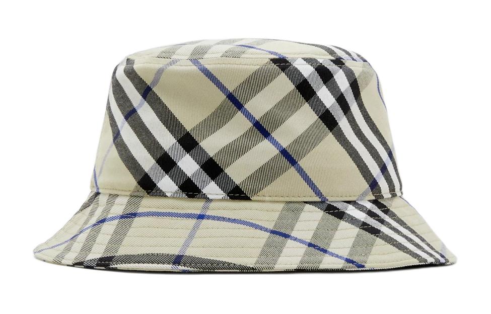 Lookbook Burberry Beige Twill Design Polyester Cotton Bucket Hat for Men. 80857251
