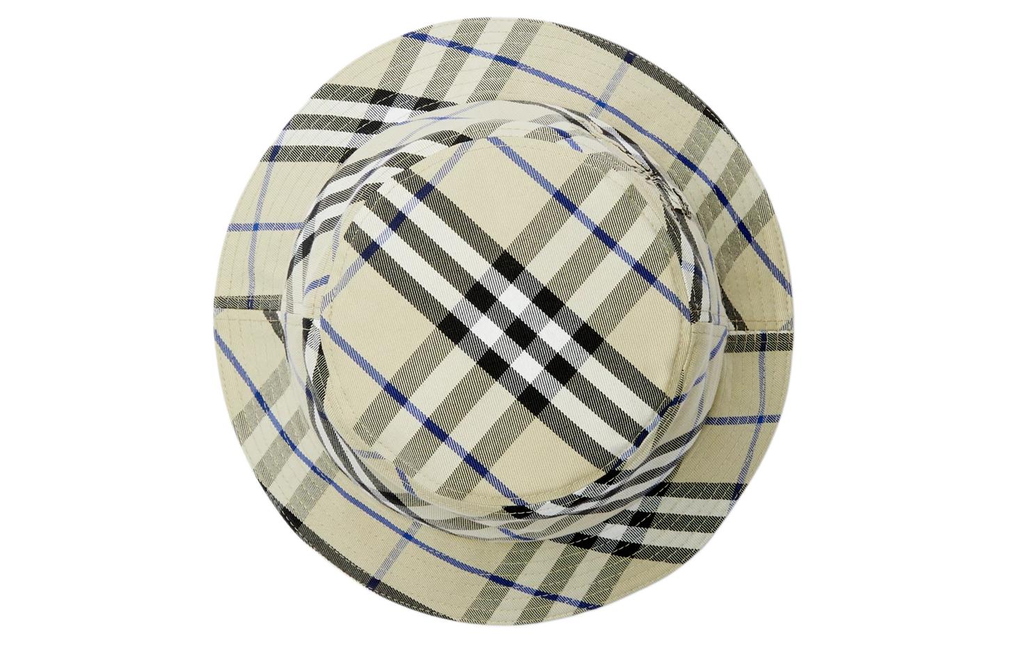 Shop Burberry Beige Twill Design Polyester Cotton Bucket Hat for Men. 80857251